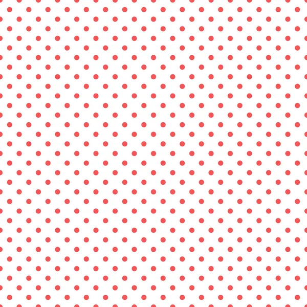 Polka dots rood en wit patroon — Stockvector