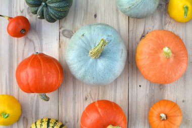 kabaklar ve squashes ahşap kurullarında