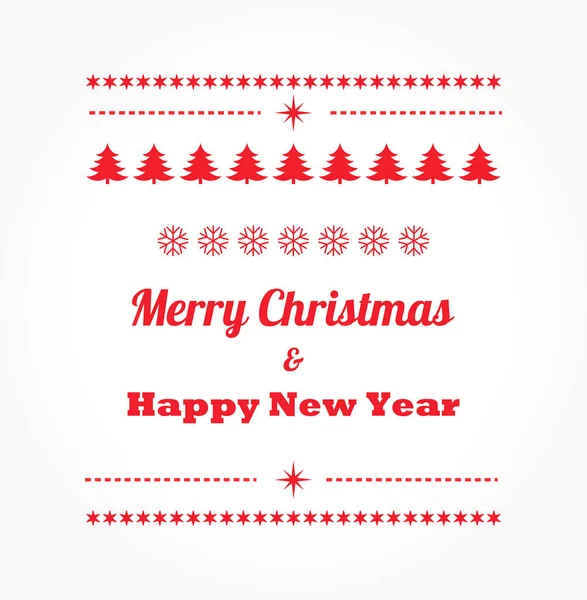 Feliz Navidad plana diseño rojo tarjeta de Navidad — Vector de stock
