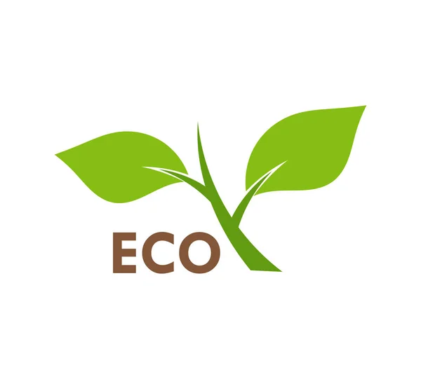 Green plant eco symbol icon — Stock Vector