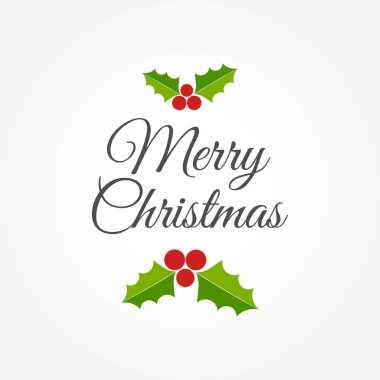 Neşeli Noel greetig kartı ile holly Karpuzu