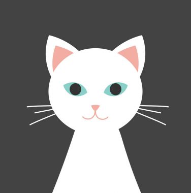 mavi gözler portre ile beyaz kedi