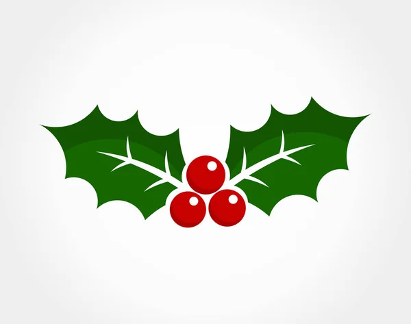 Natale icona bacca agrifoglio — Vettoriale Stock