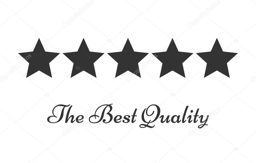 Five stars rating symbol of quality. Vector illustration