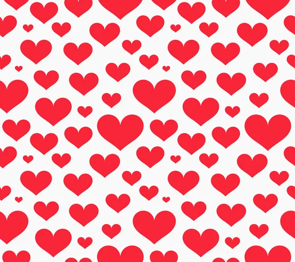 Rote Herzen nahtloses Muster — Stockvektor