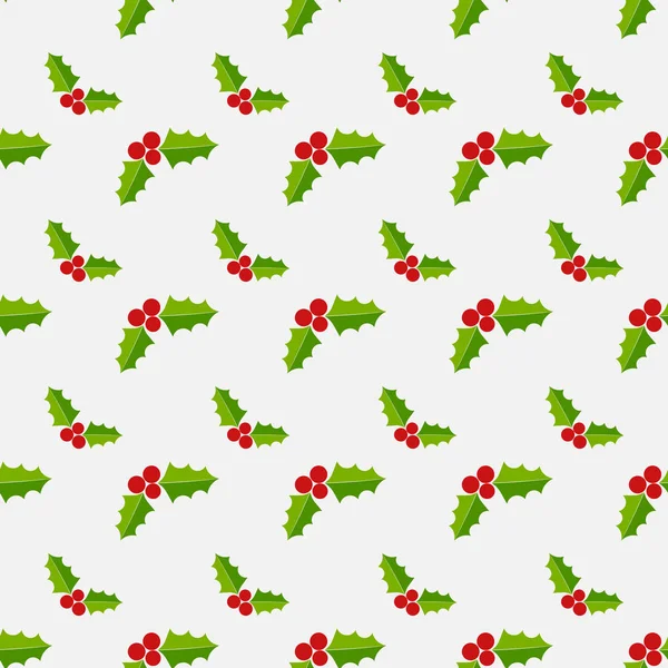Boże Narodzenie holly jagody wzór — Wektor stockowy