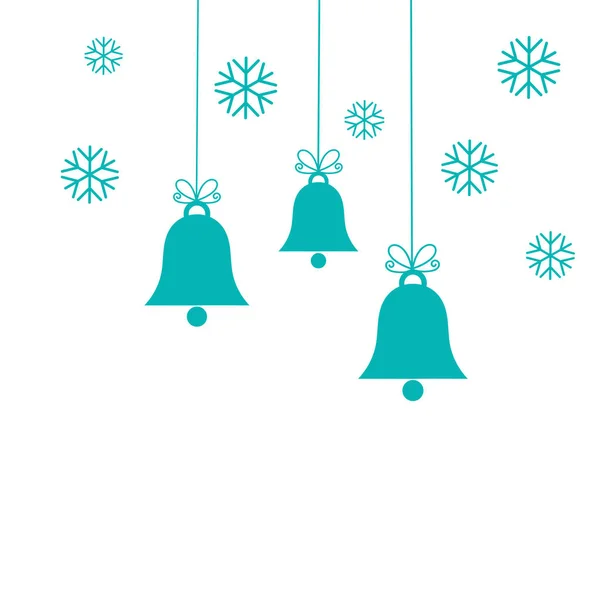 Sinos azuis Natal ornamentos pendurados — Vetor de Stock