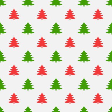 Kırmızı ve yeşil Noel ağaçları desen