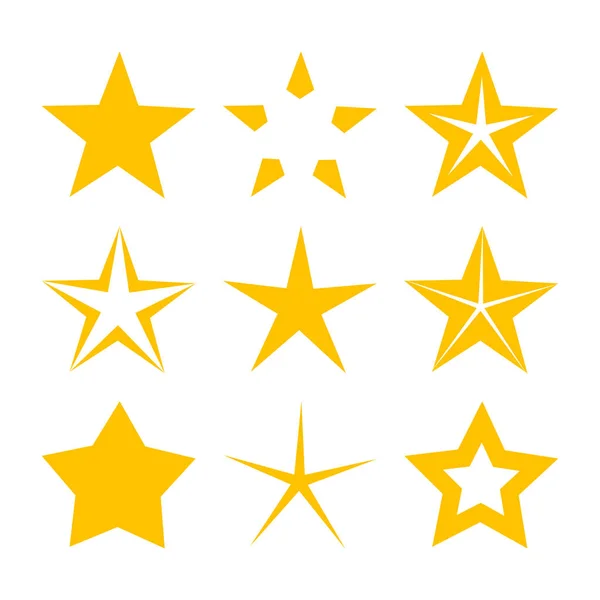 Icônes étoiles d'or — Image vectorielle