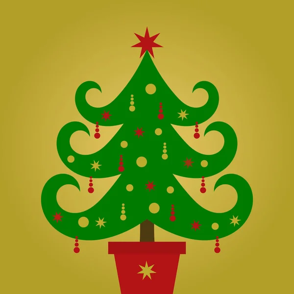 Tarjeta árbol de Navidad — Archivo Imágenes Vectoriales