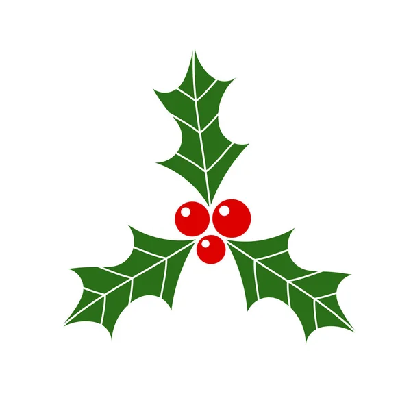 Icono de Holly. Planta de Navidad — Archivo Imágenes Vectoriales