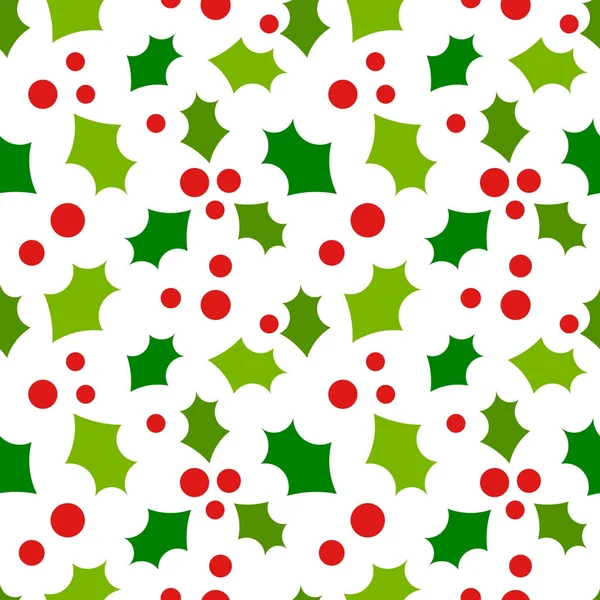 Christmas holly pattern — Stock Vector