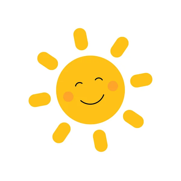 Soleil mignon avec sourire — Image vectorielle