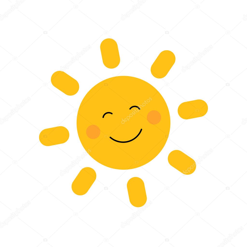 Cute sun with smile