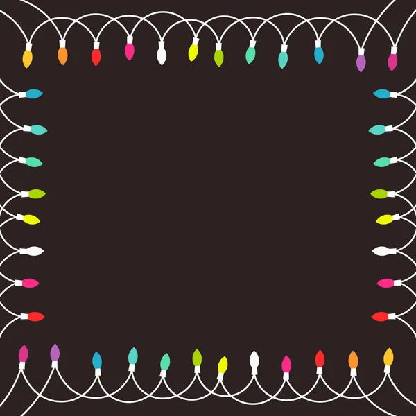 Colorful Christmas lights border — Stock Vector