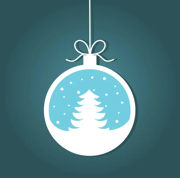 Christmas bauble with Christmas tree — Stock Vector