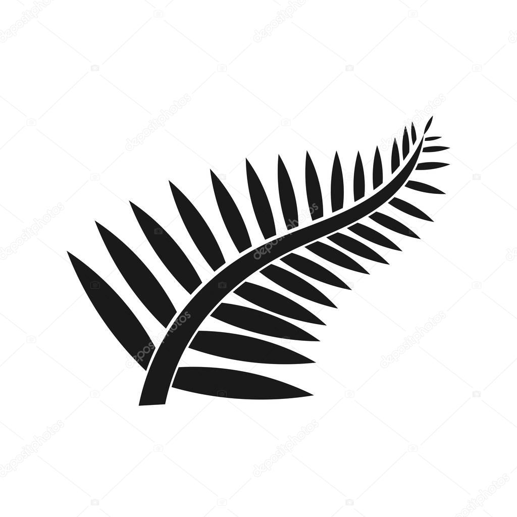 Fern leaf icon. New Zealand symbol illustration