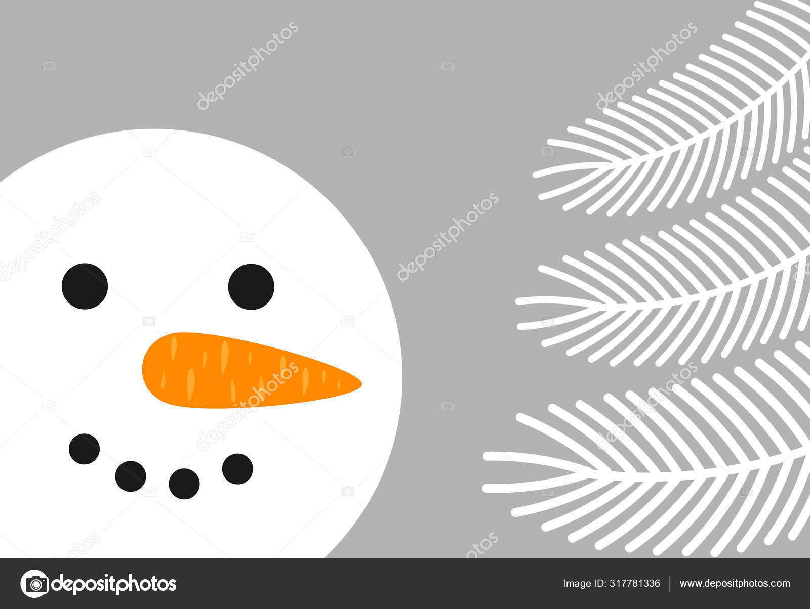 Ветви Снеговиков И Елок. Векторное Изображение ©Studiobarcelona.