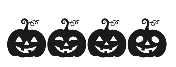 Halloween calabaza Jack O Linterna colección de iconos — Archivo Imágenes Vectoriales