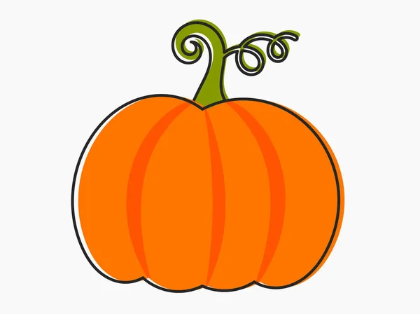 Ligne de citrouille orange icône de dessin animé . — Image vectorielle