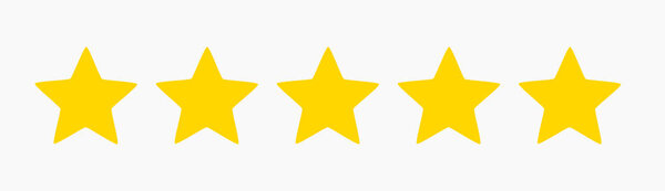 Five stars quality symbol.