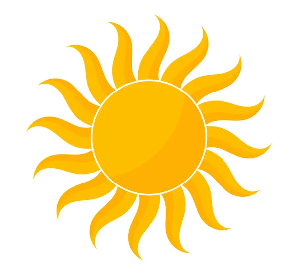 Gele zon symbool pictogram — Stockvector