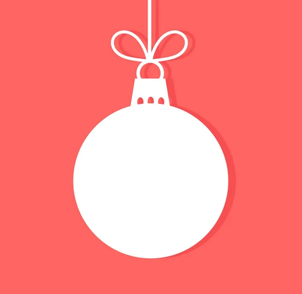 Bola de Navidad brillante fondo rojo . — Archivo Imágenes Vectoriales