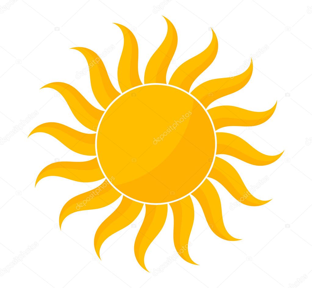 Yellow sun shape symbol icon