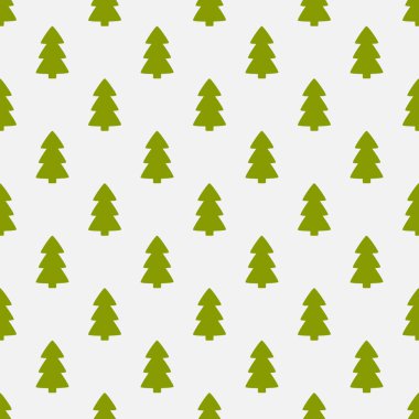 Noel ağaçları yeşil düz dizayn kusursuz desen.