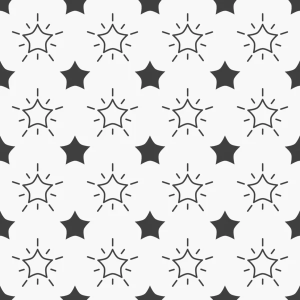 Estrellas sin costuras patrón blanco y negro . — Vector de stock