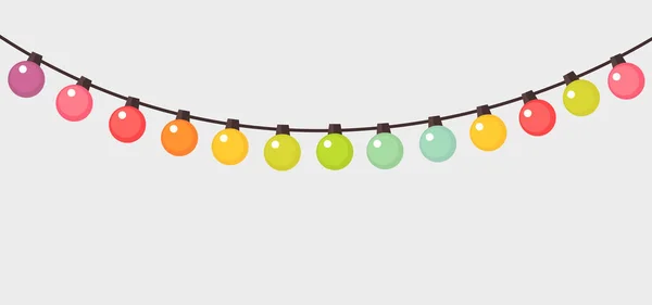 Lumières de Noël colorées String fond . — Image vectorielle