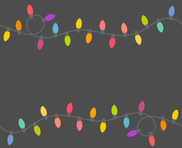 Lumières de Noël bordure fond . — Image vectorielle