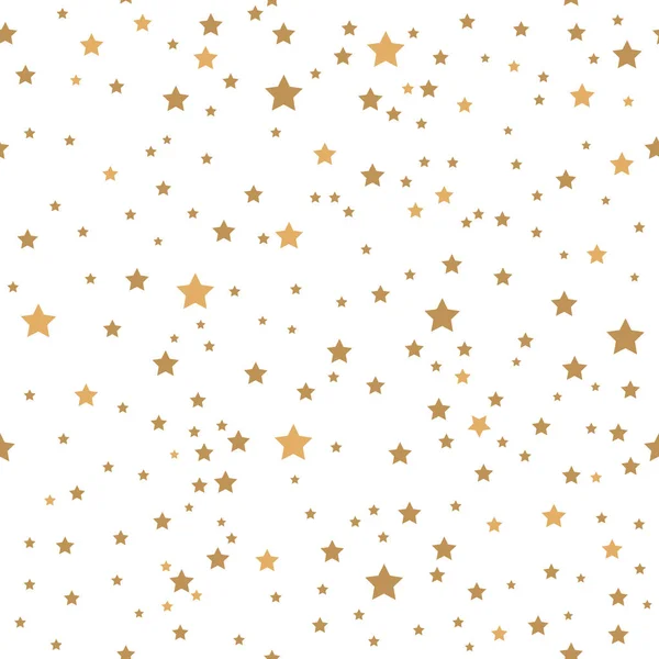 Étoiles d'or sur fond blanc motif sans couture . — Image vectorielle