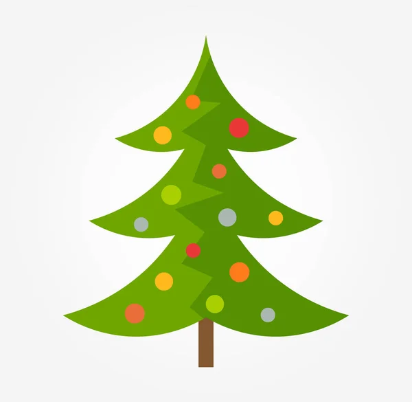 Decorated Christmas tree icon. — Stock Vector