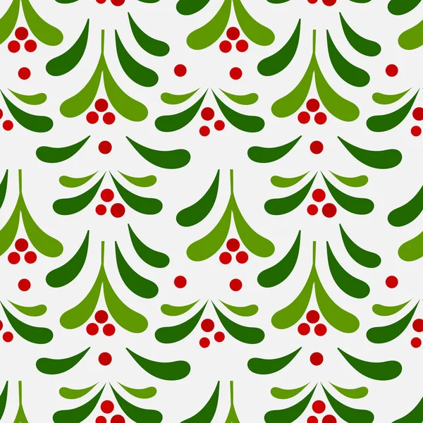 Mistletoe Christmas seamless pattern. — Stock Vector