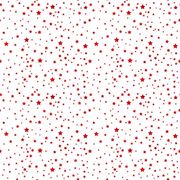 Étoiles rouges sur fond blanc motif sans couture . — Image vectorielle