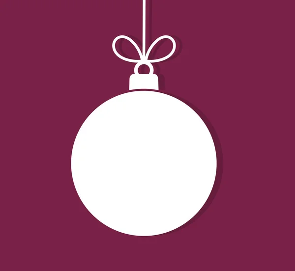 Kerstbal opknoping ornament op paarse achtergrond. — Stockvector