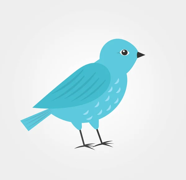 Blauwe vogel, plat ontwerp. — Stockvector