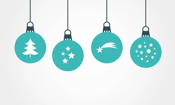 Kerstmis blauwe ballen opknoping ornamenten. — Stockvector