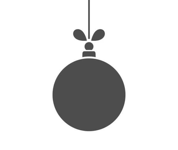 Icône de boule d'ornement noir Noël . — Image vectorielle