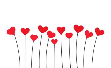 Kırmızı kalpler. Sevgililer günü kartı..