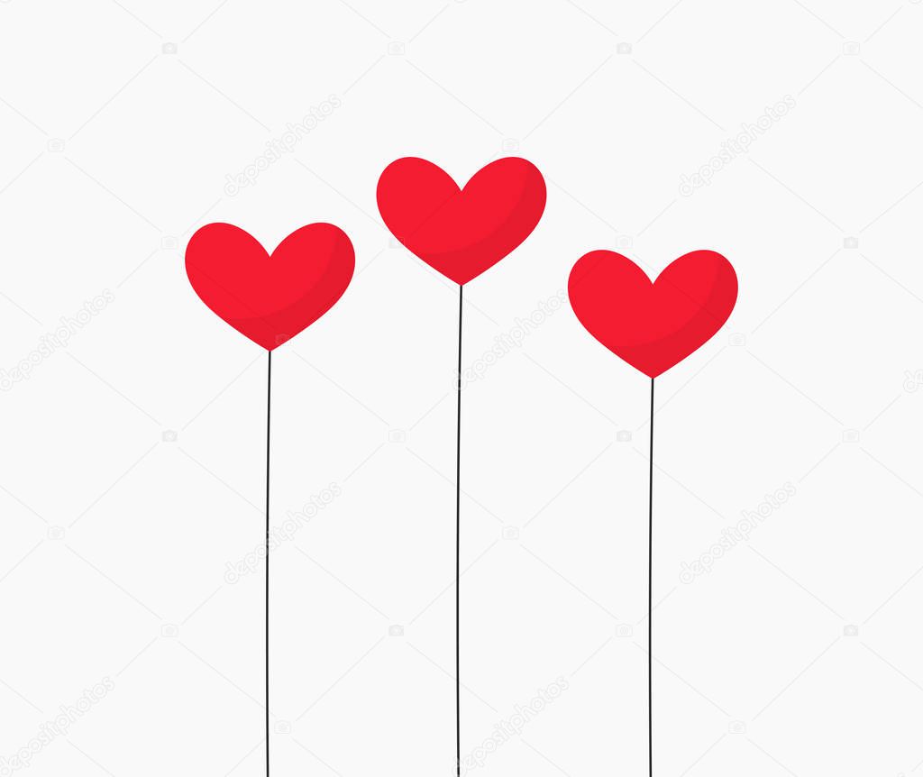 Three red hearts.