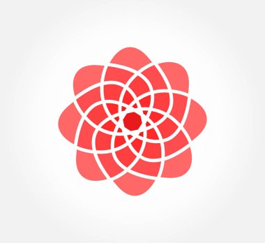 Pembe çiçek geometrik simgesi.