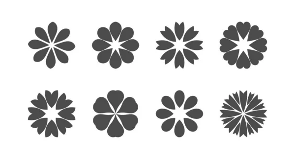 Conjunto de iconos flores . — Vector de stock