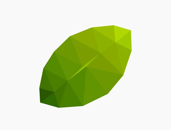 Green leaf icon, low poly. — Stock Vector