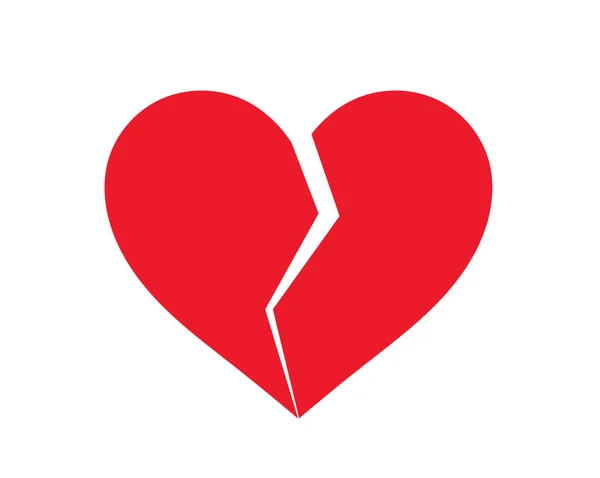 Red broken heart icon. — Stock Vector