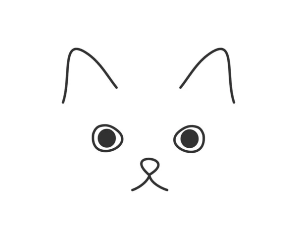 Mignon visage de chat gribouillage dessin . — Image vectorielle