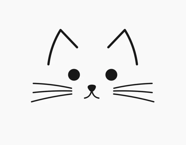 Cara Simbólica Gato Lindo Ilustración Vectorial — Vector de stock