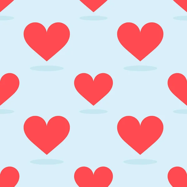 Κόκκινες Καρδιές Μπλε Φόντο Εικονογράφηση Διανύσματος — Διανυσματικό Αρχείο