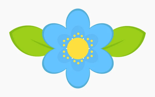 Blue Flower Leaves Icon Vector Illustration — Stock Vector